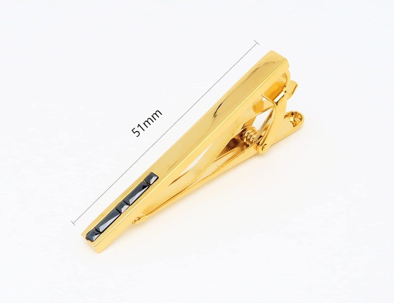 Jonwo Men's Crystal Tie Clip Silver Tone Tie Bar for Gentleman Regular Necktie Tie Clip for Business Anniversary - Image 4